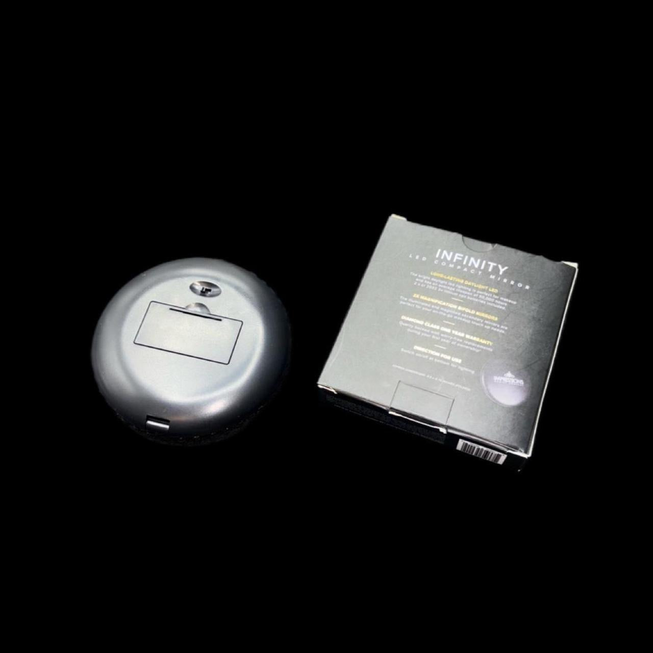 Black Luminous Crystals And Pearls Luxe Crystal Bling LED Compact Mirror