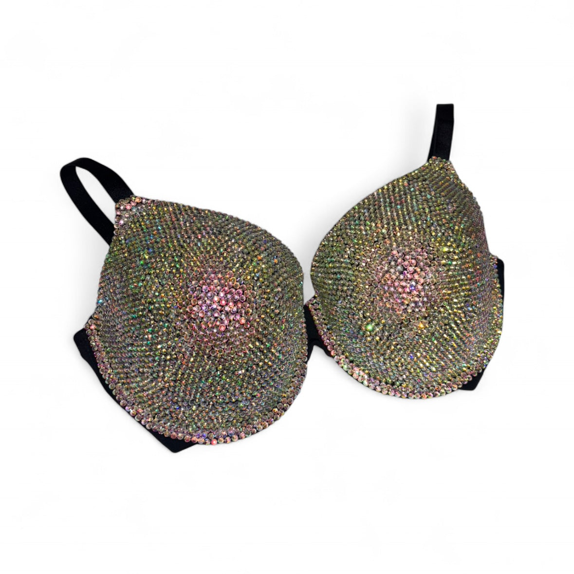 Black Crystal Bra Top Size 38DD