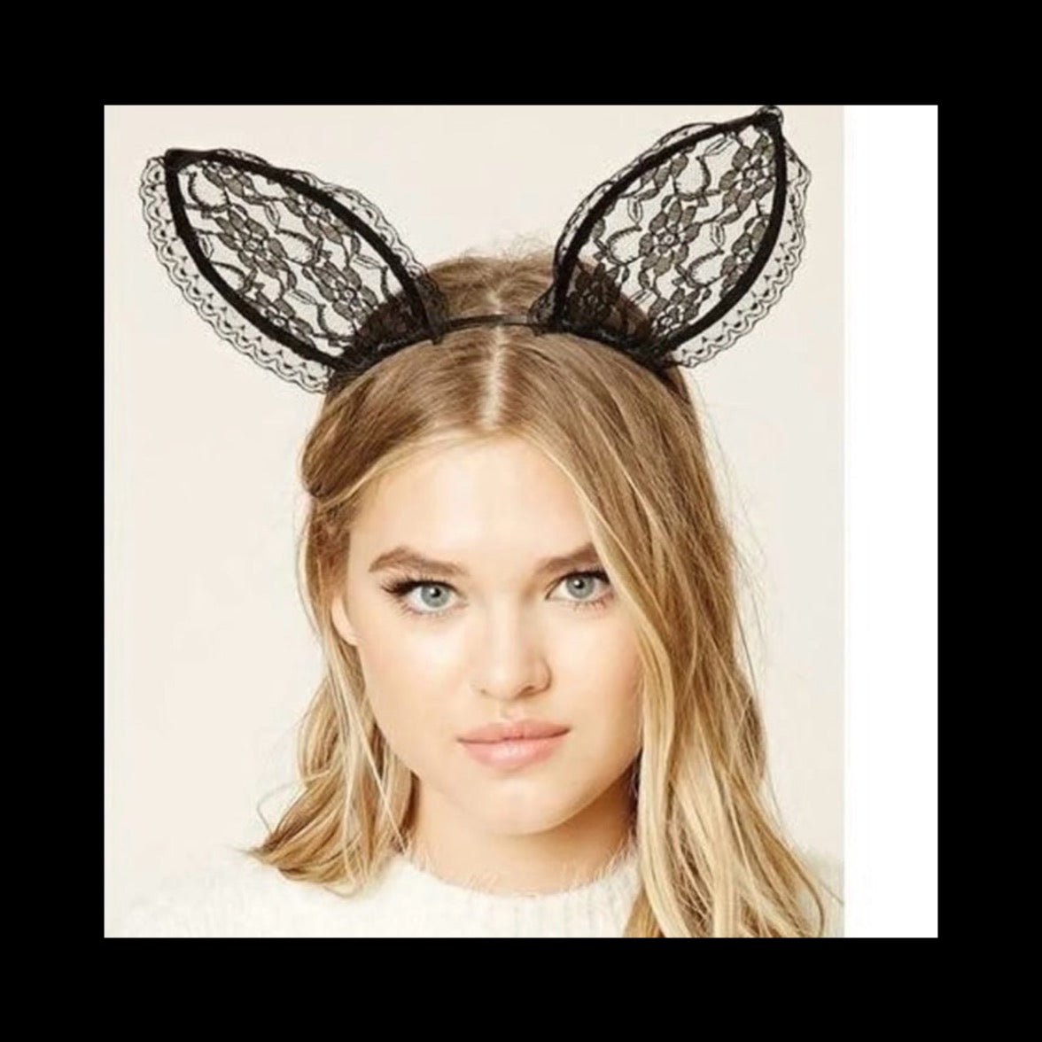 Lacey Luxe Crystal Black Bunny Ears