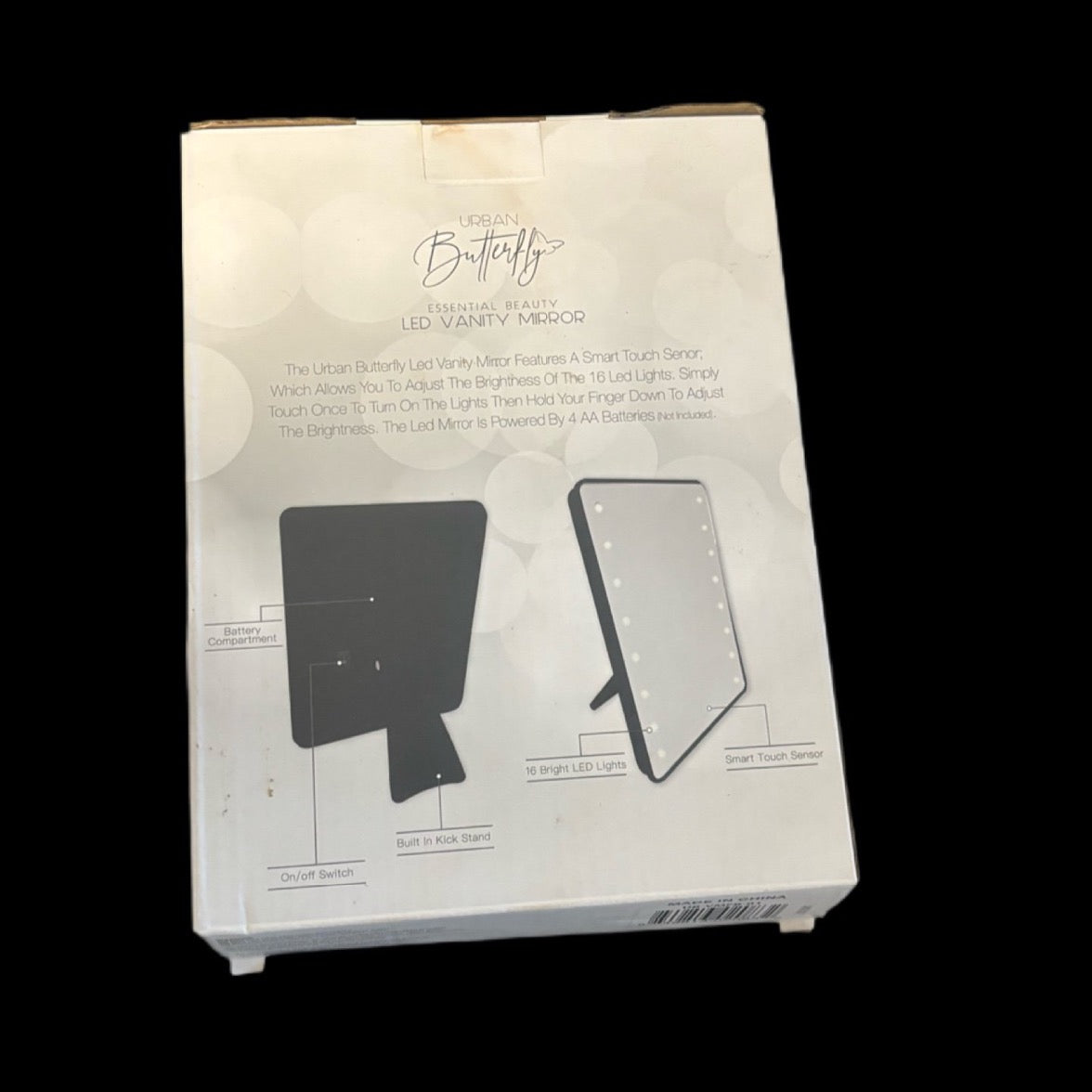 Black Luxe Crystal Bling LED Mirror