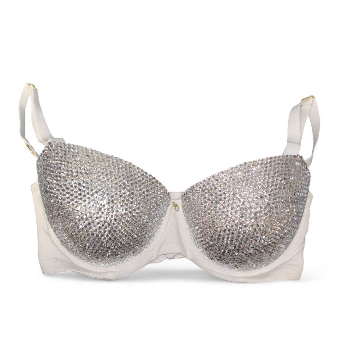 White Crystal Bra Top Size 34D