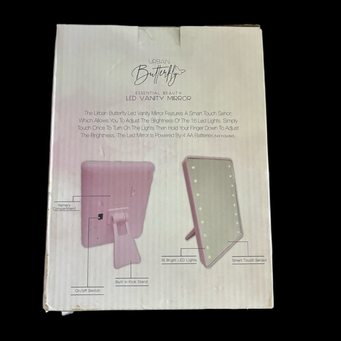 Pink Luxe Crystal Bling LED Mirror