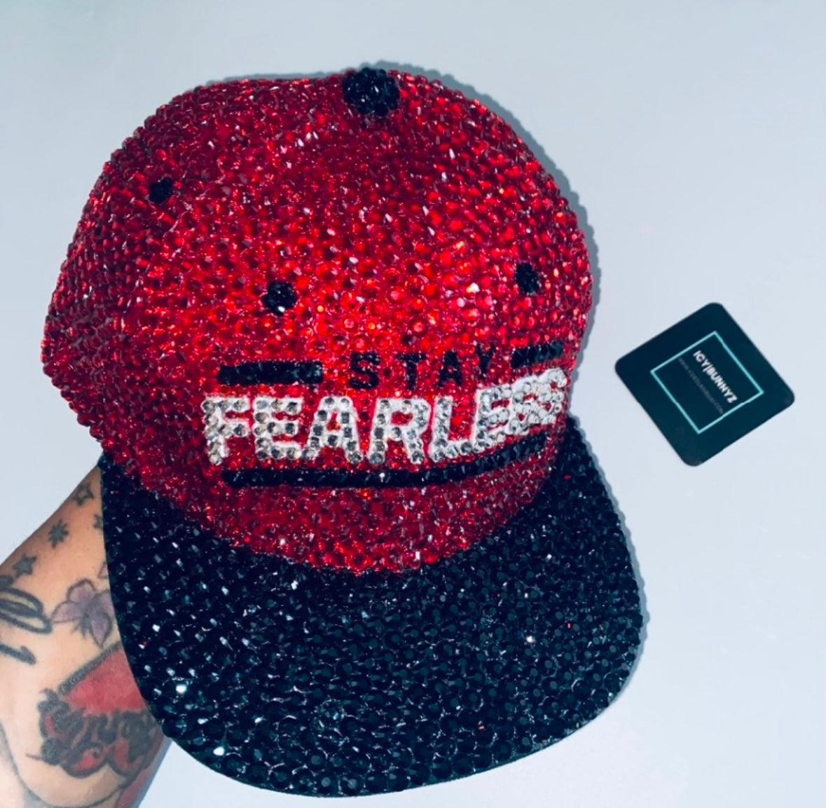 Nikki Bella Stay Fearless Red Custom Crystal Top & Hat Bundle