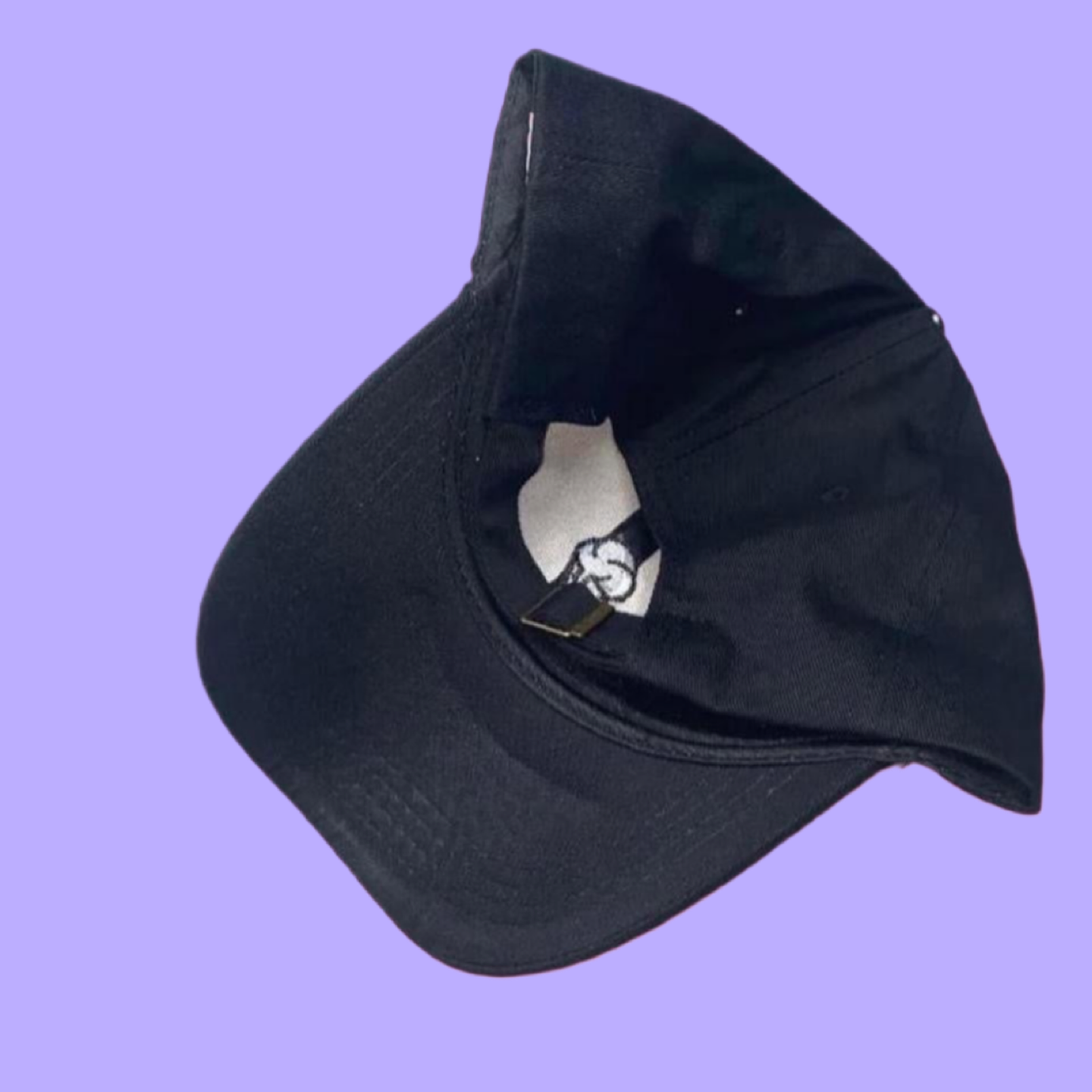 Luxe Crystal Icy Cream Design Black Baseball Hat