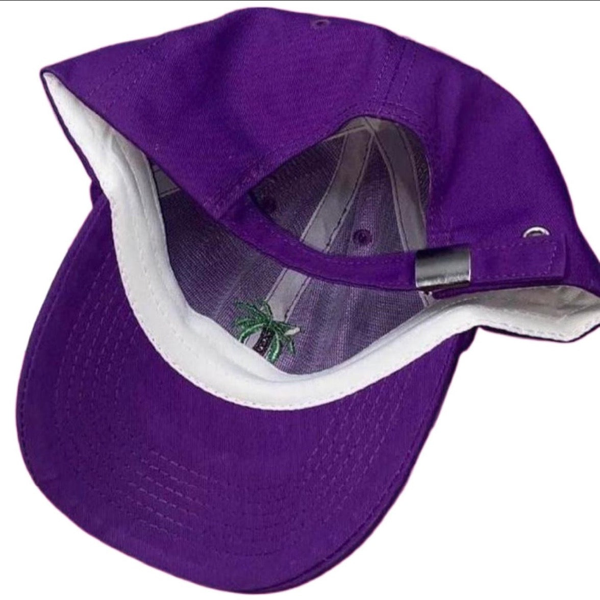 Luxe Crystal Palm Tree Design Purple Baseball Hat