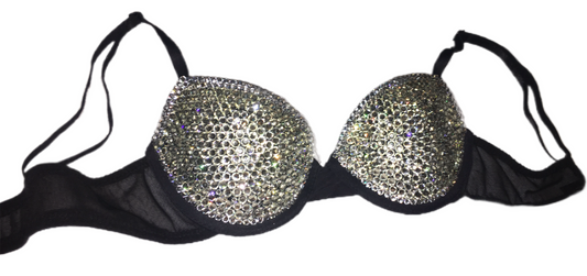 Diamond Crystal T-Shirt Bra In Black