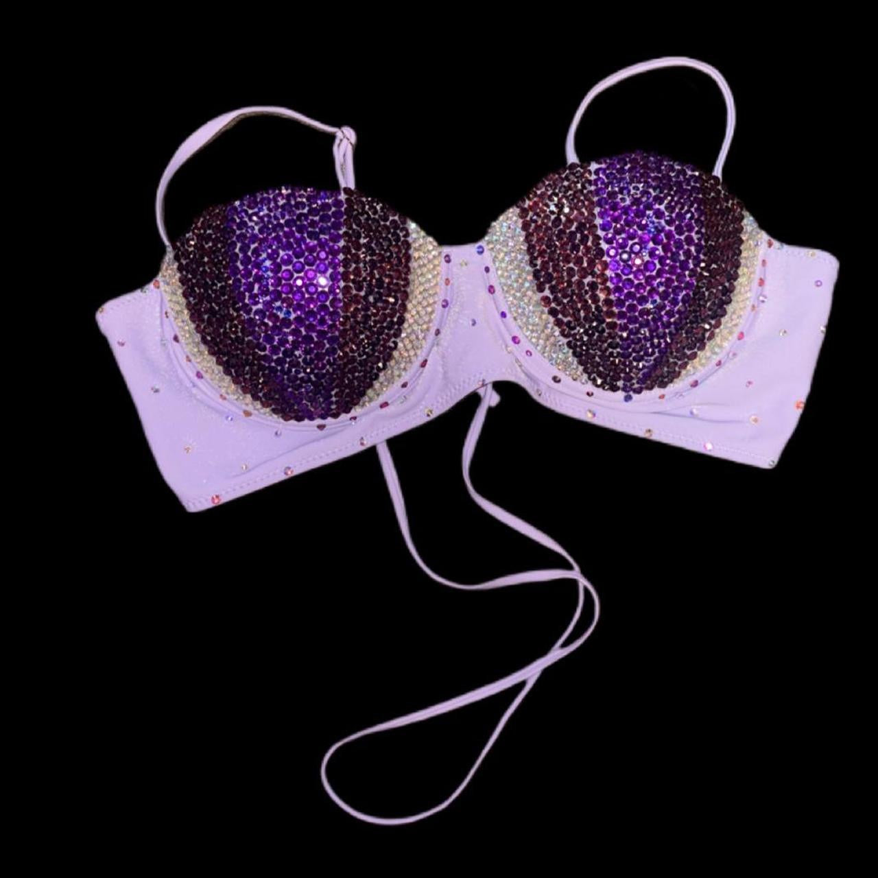 Mermaid Shell Bra In Purple Mix Lilac Size L
