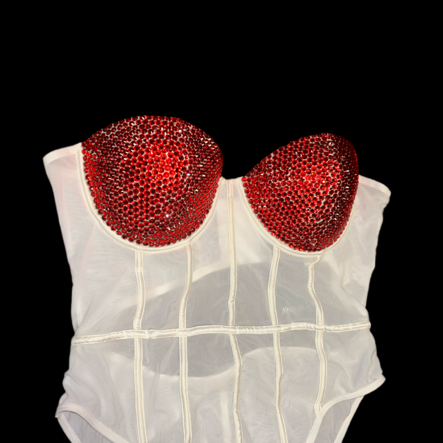 Siam Red Crystal Rhinestone Corset