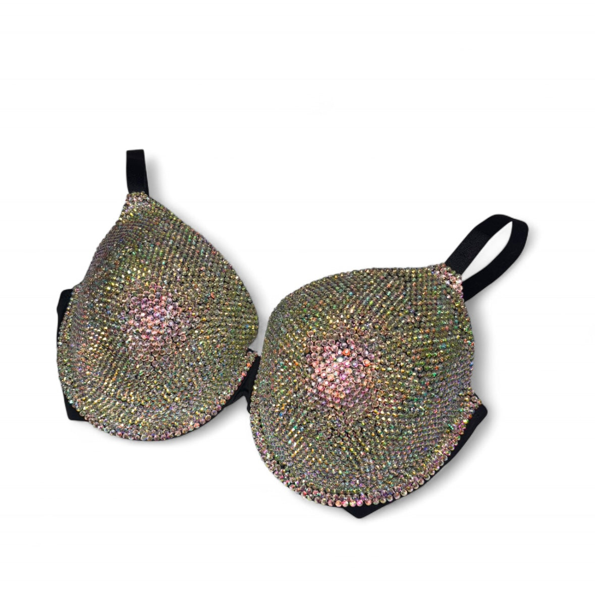 Black Crystal Bra Top Size 38DD