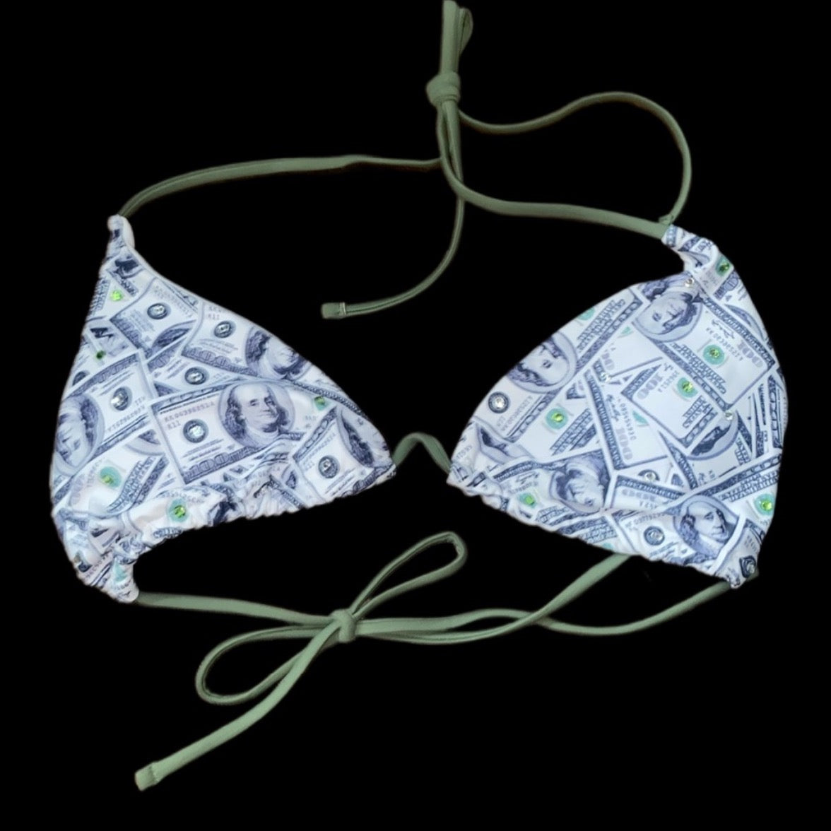 Sparkly Money Print Bikini Size Large