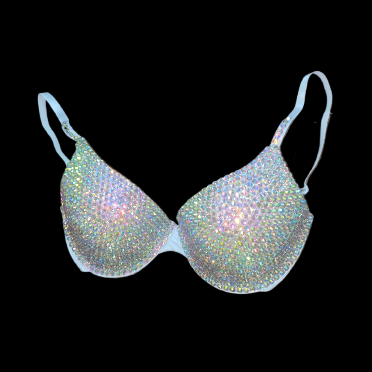 Crystal AB Iridescent T-Shirt Bra In White