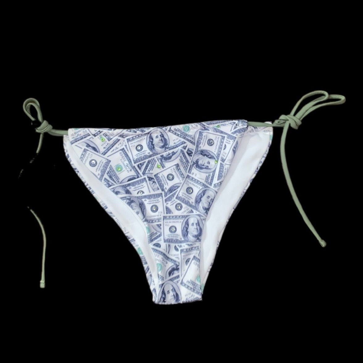 Sparkly Money Print Bikini Size Large