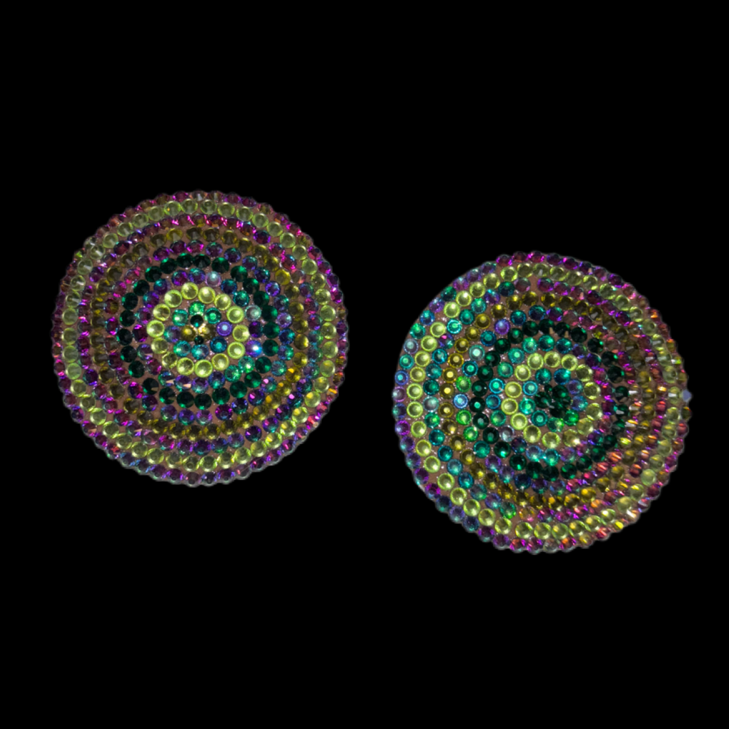 Green Circles Luxe Crystal Pasties