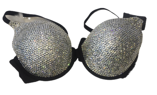 Diamond Crystal T-Shirt Bra In Black