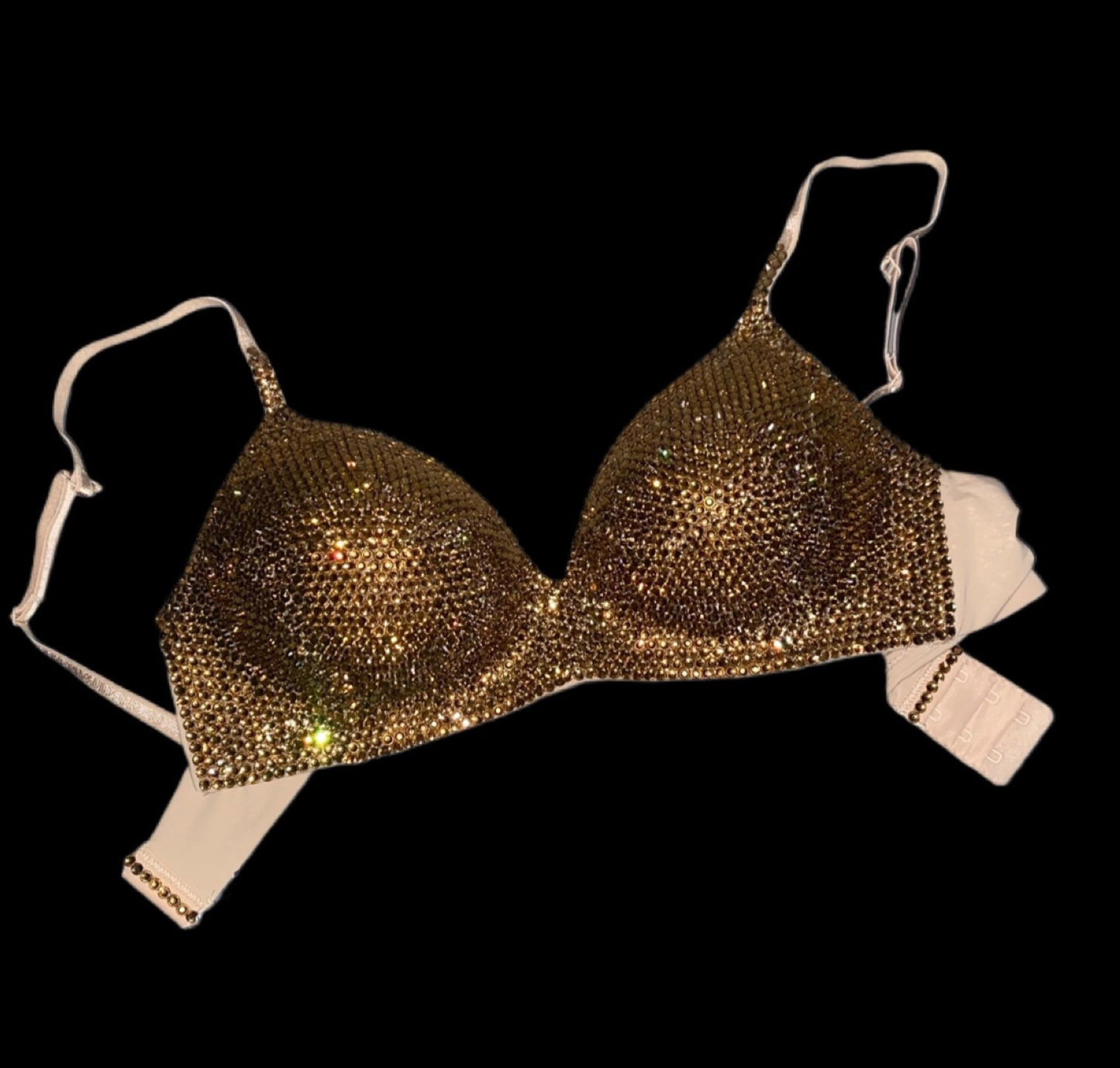 Light Gold Colorado Topaz Luxe Crystal Diamond Wireless Bra In Nude