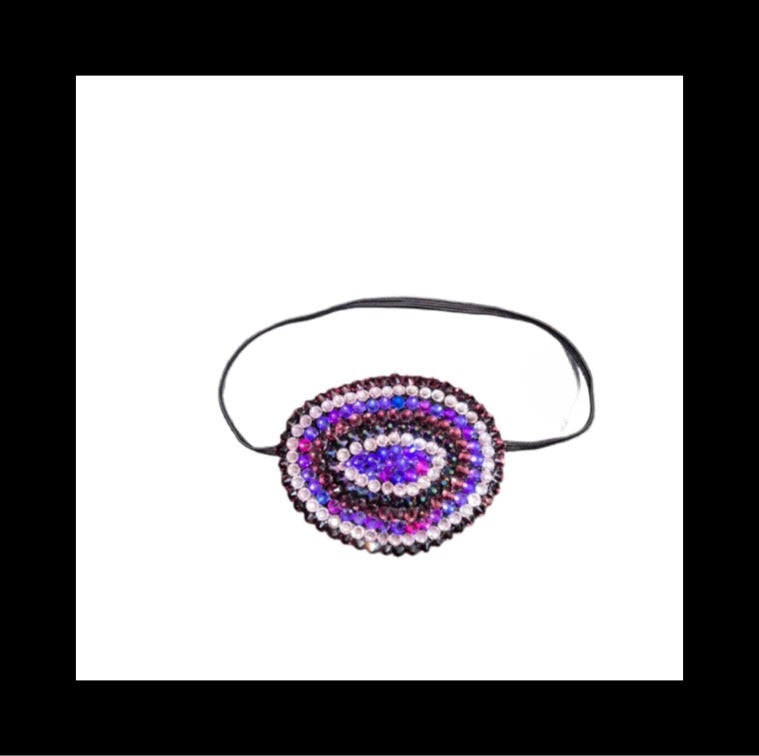 Purple Circles Design Fancy Crystal Eye Patch