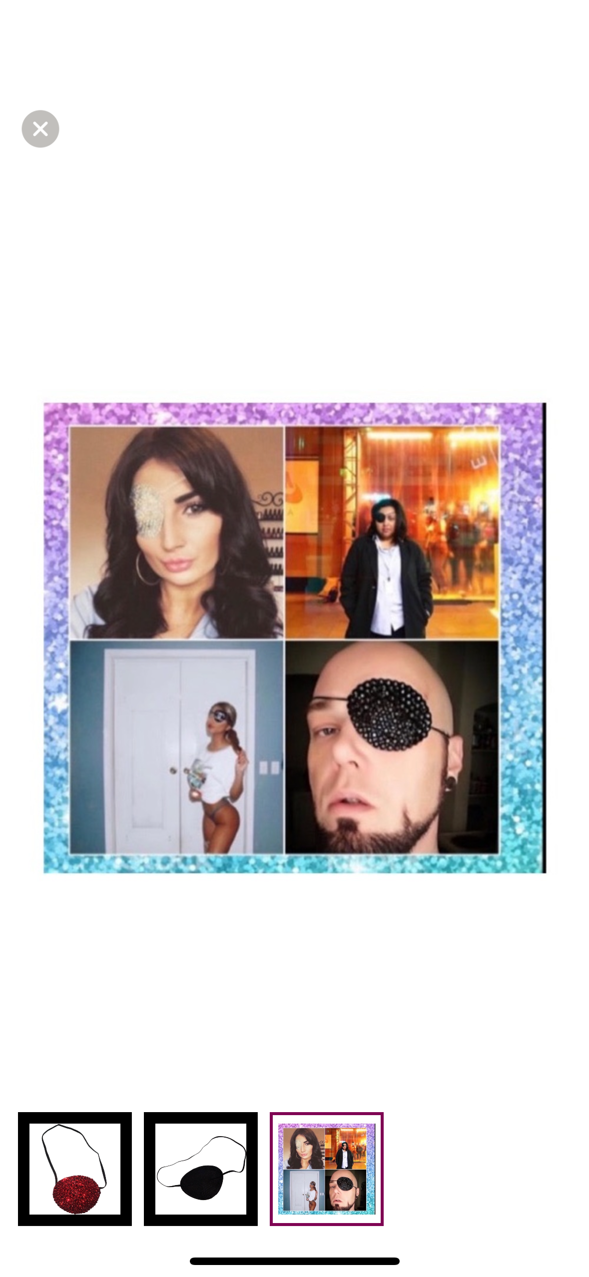 Multi Colour Padded Adjustable Crystal Eye Patch