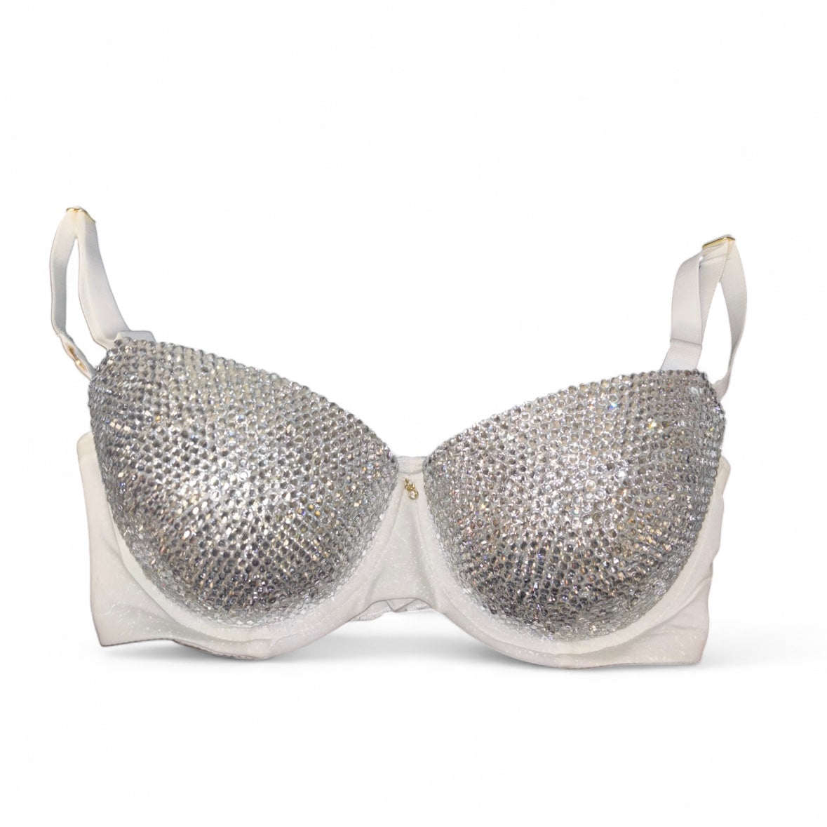 White Crystal Bra Top Size 34D