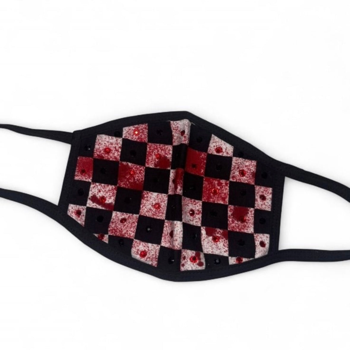 Horror Splash CheckerBoard Rhinestone Mask