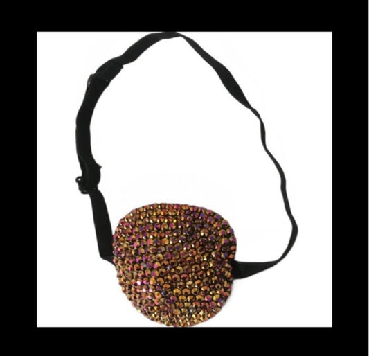 Volcano Gold Padded Adjustable Crystal Eye Patch
