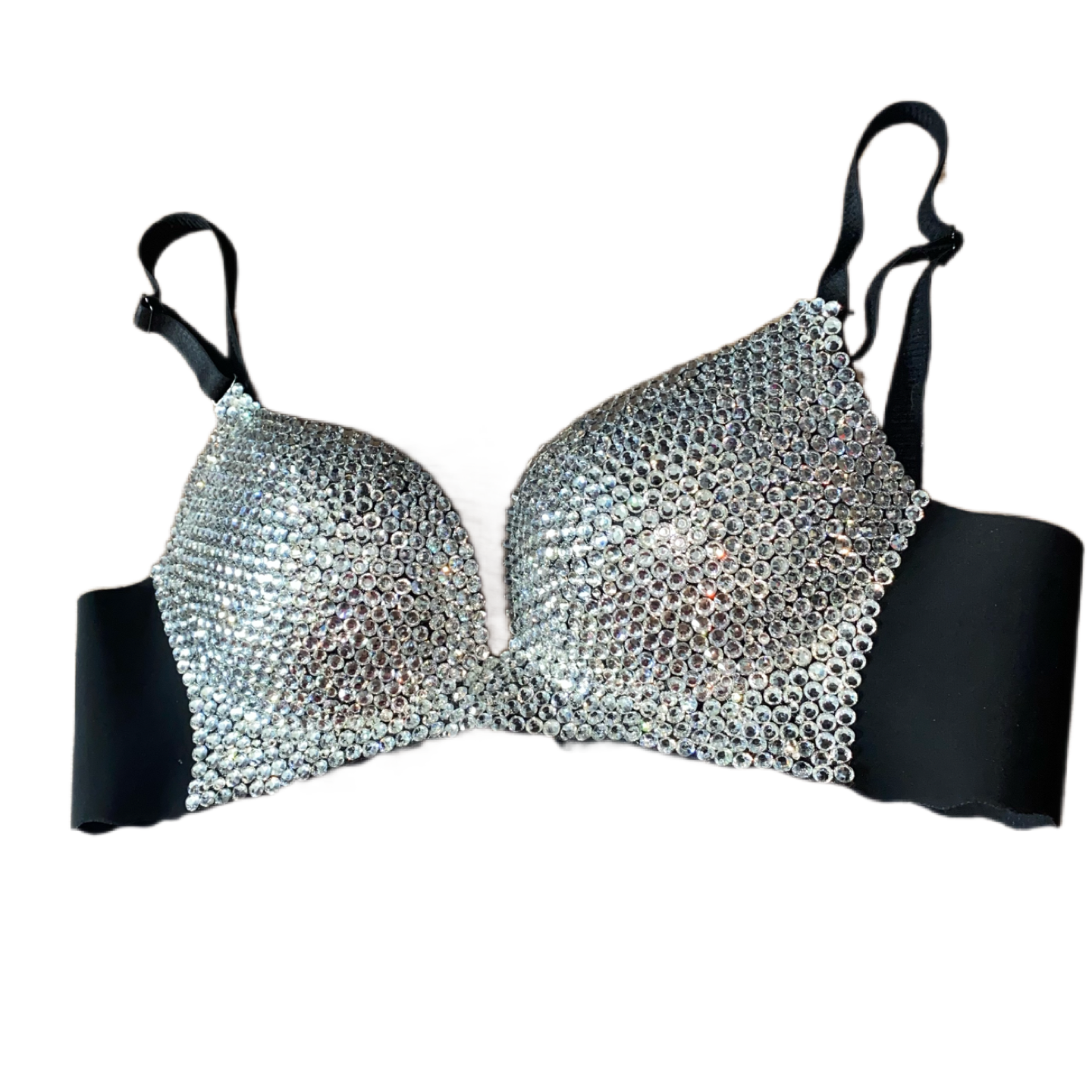 Crystal Diamond Wireless Bra In Black