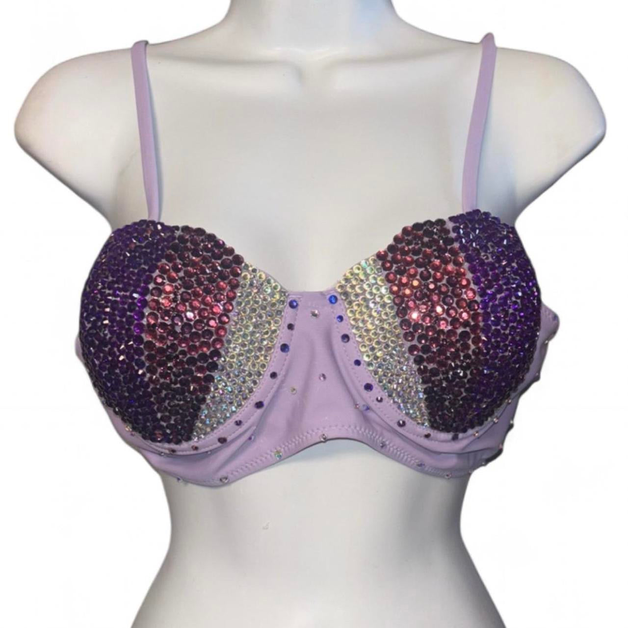 Mermaid Shell Bra In Purple Mix Lilac Size L