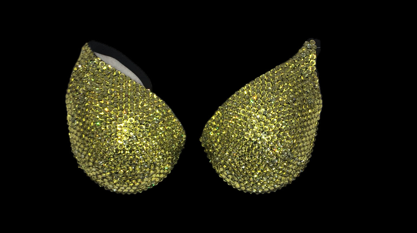 Jonquil Gold Crystal Rhinestone T-Shirt Bra In Black