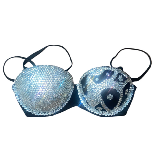 Selena Crystal Strapless Bra In Black