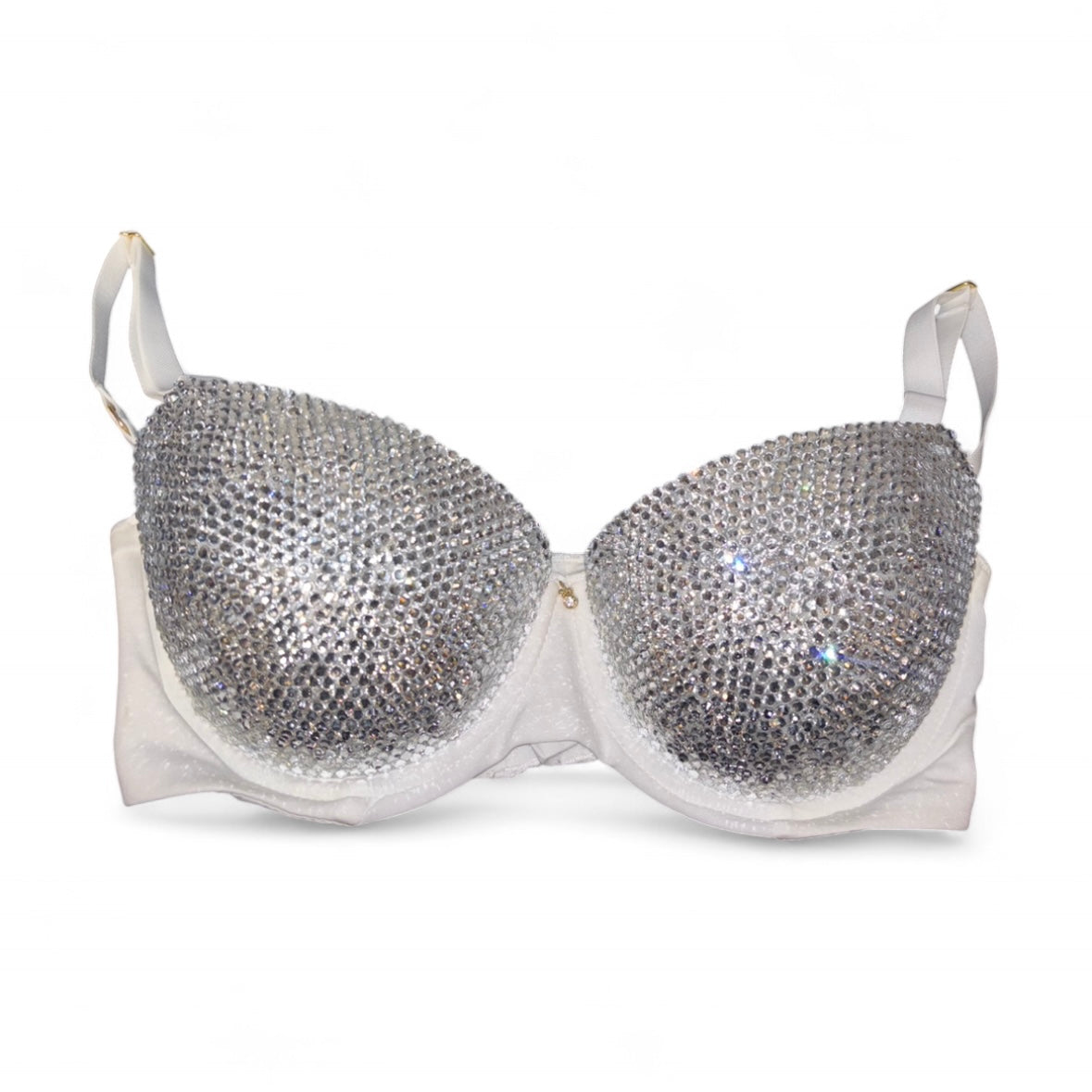 White Crystal Bra Top Size 34D