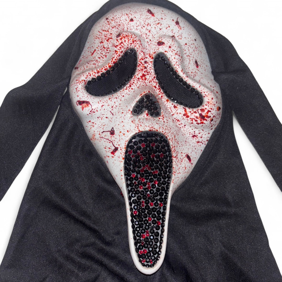 Horror Splash Ghost Face Mask In Luxe Crystal Red Diamonds