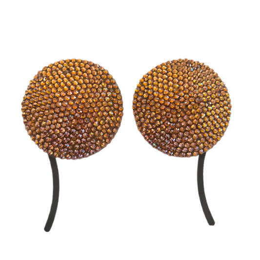 Amber Gold Circles Luxe Crystal Pasties