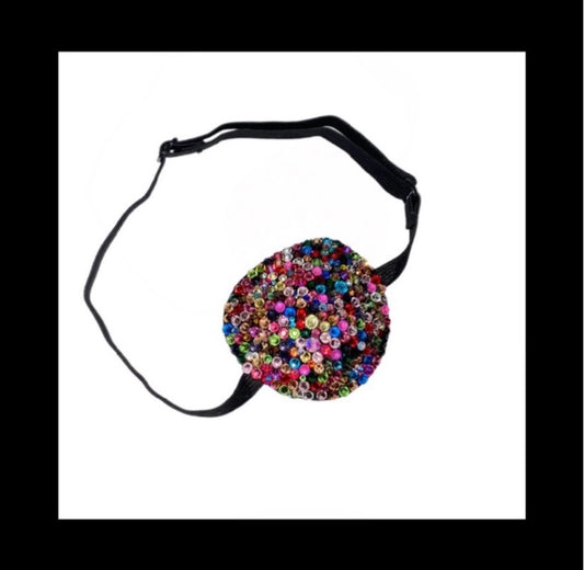 Multi Colour Padded Adjustable Crystal Eye Patch