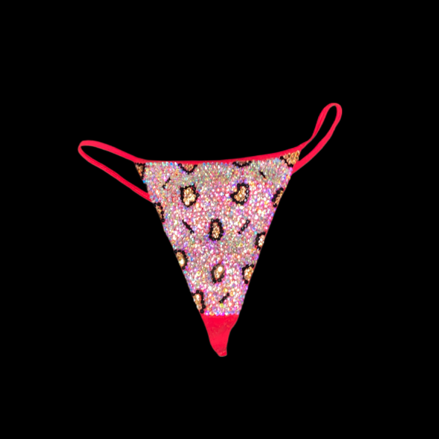 Leopard Print Luxe Crystal Diamond Red Pantie