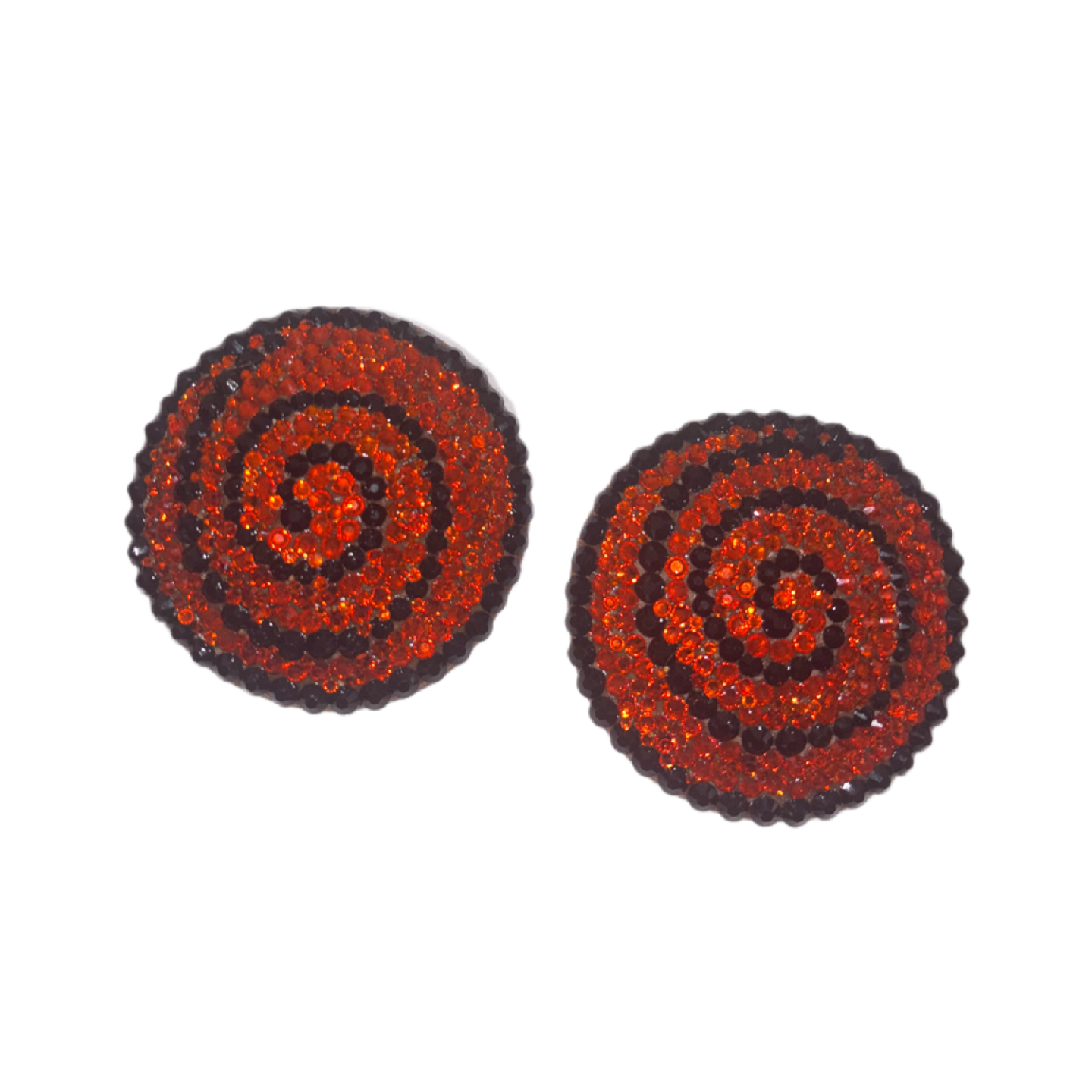 Orange  & Jet Black Swirls Luxe Crystal Pasties