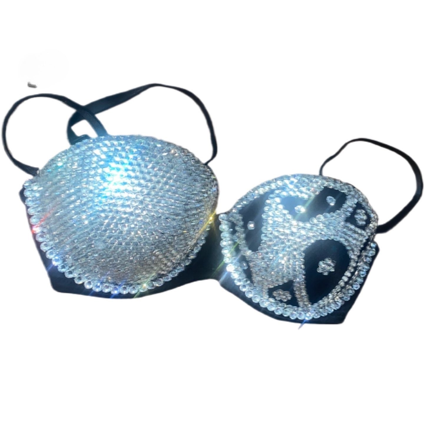 Selena Crystal Strapless Bra In Black