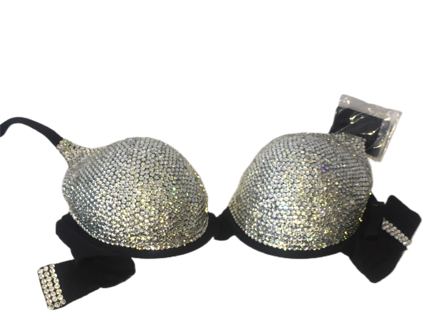Diamond Crystal T-Shirt Bra In Black