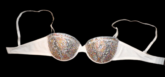 Crystal AB Opal & Pearls Diamond Strapless Bralet In White