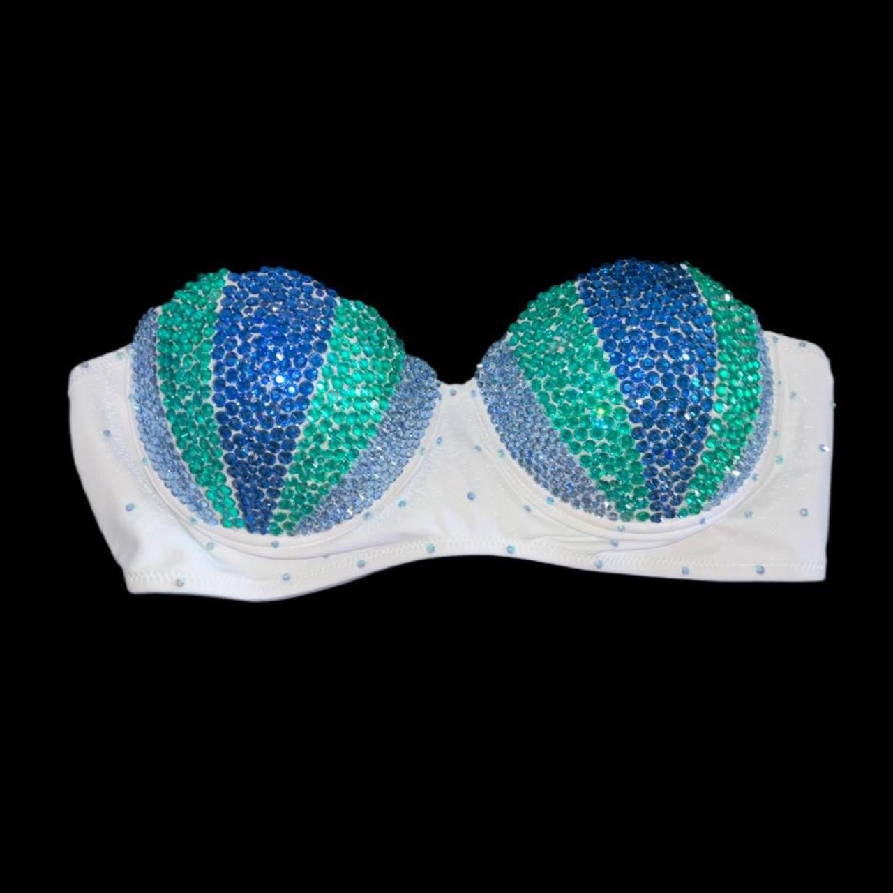 Mermaid Shell Bra In Blue Mix Size M