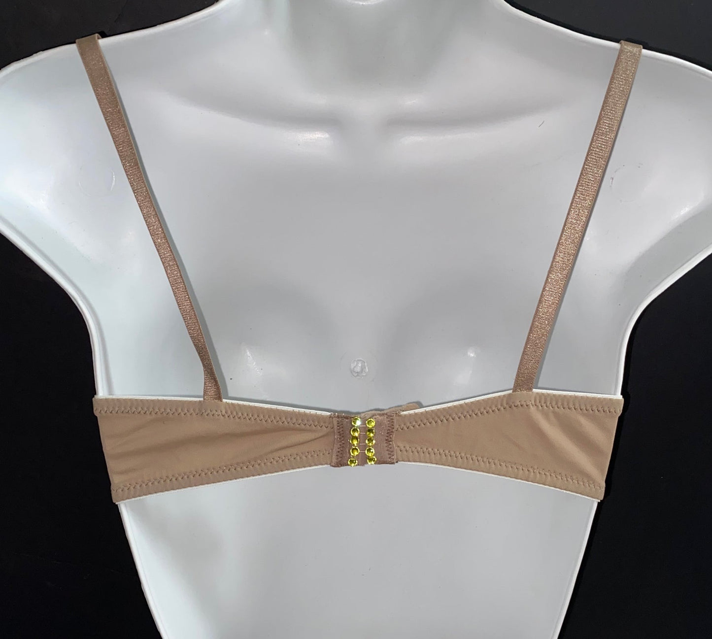 Yellow Crystal Rhinestone T-Shirt Bra In Nude