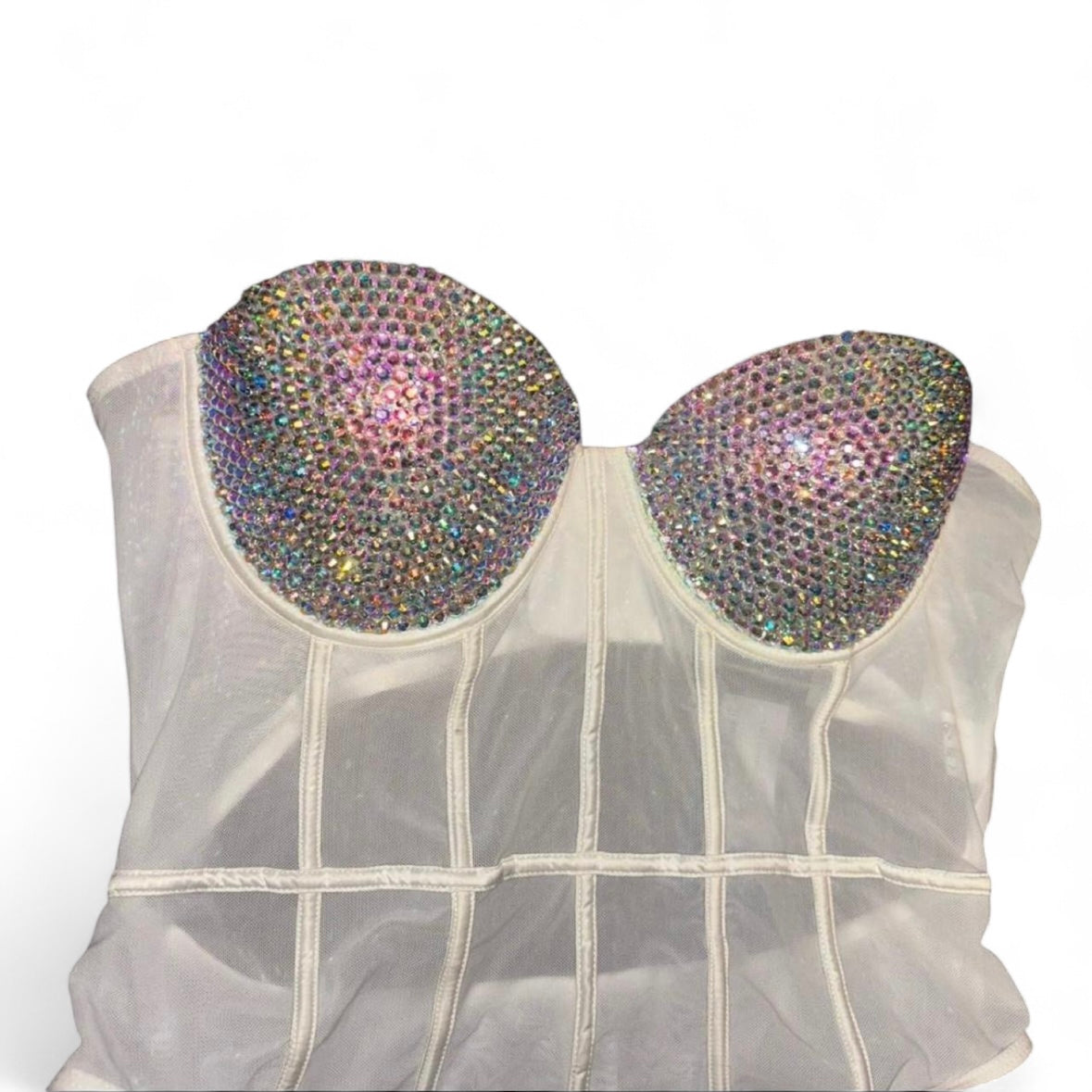 Crystal AB Iridescent Rhinestone Corset