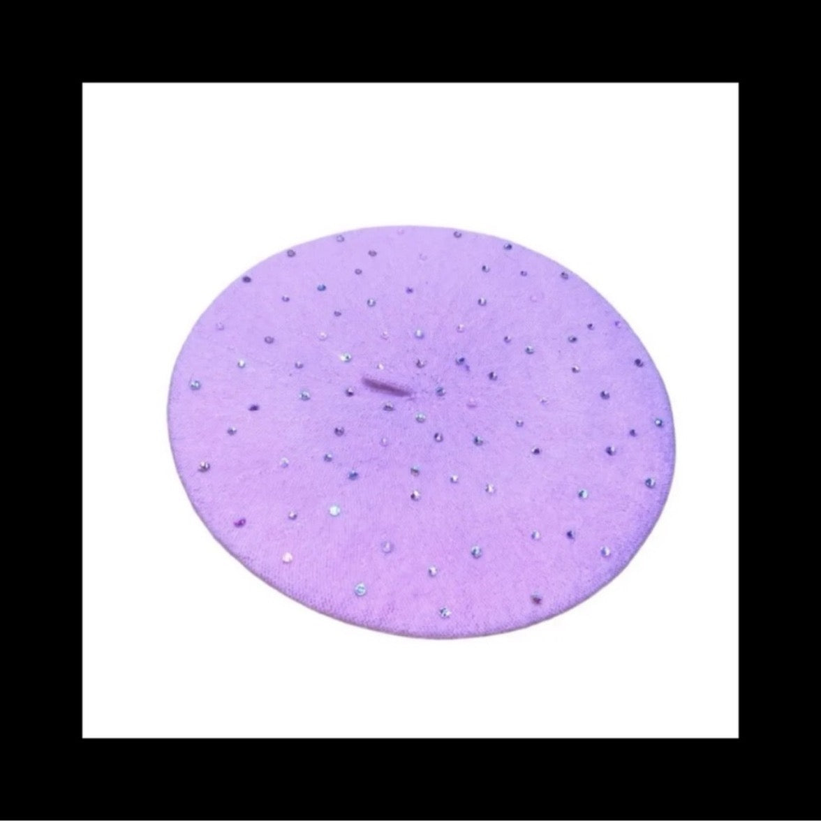 Beret Hat In Baby Pink With Pink Tones & Luxe Crystals