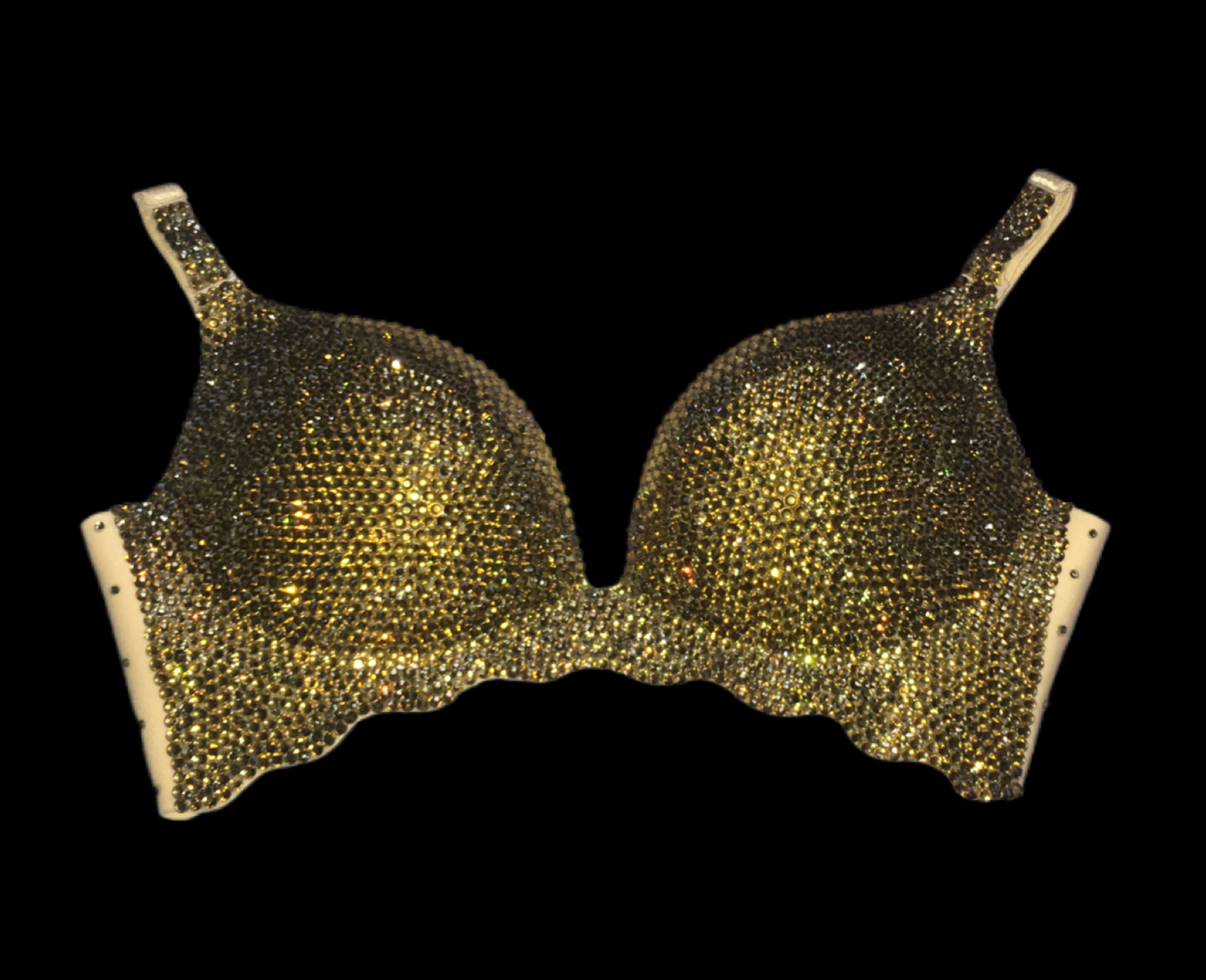 Gold Colorado Topaz Luxe Crystal Diamond Wireless Bra In Nude