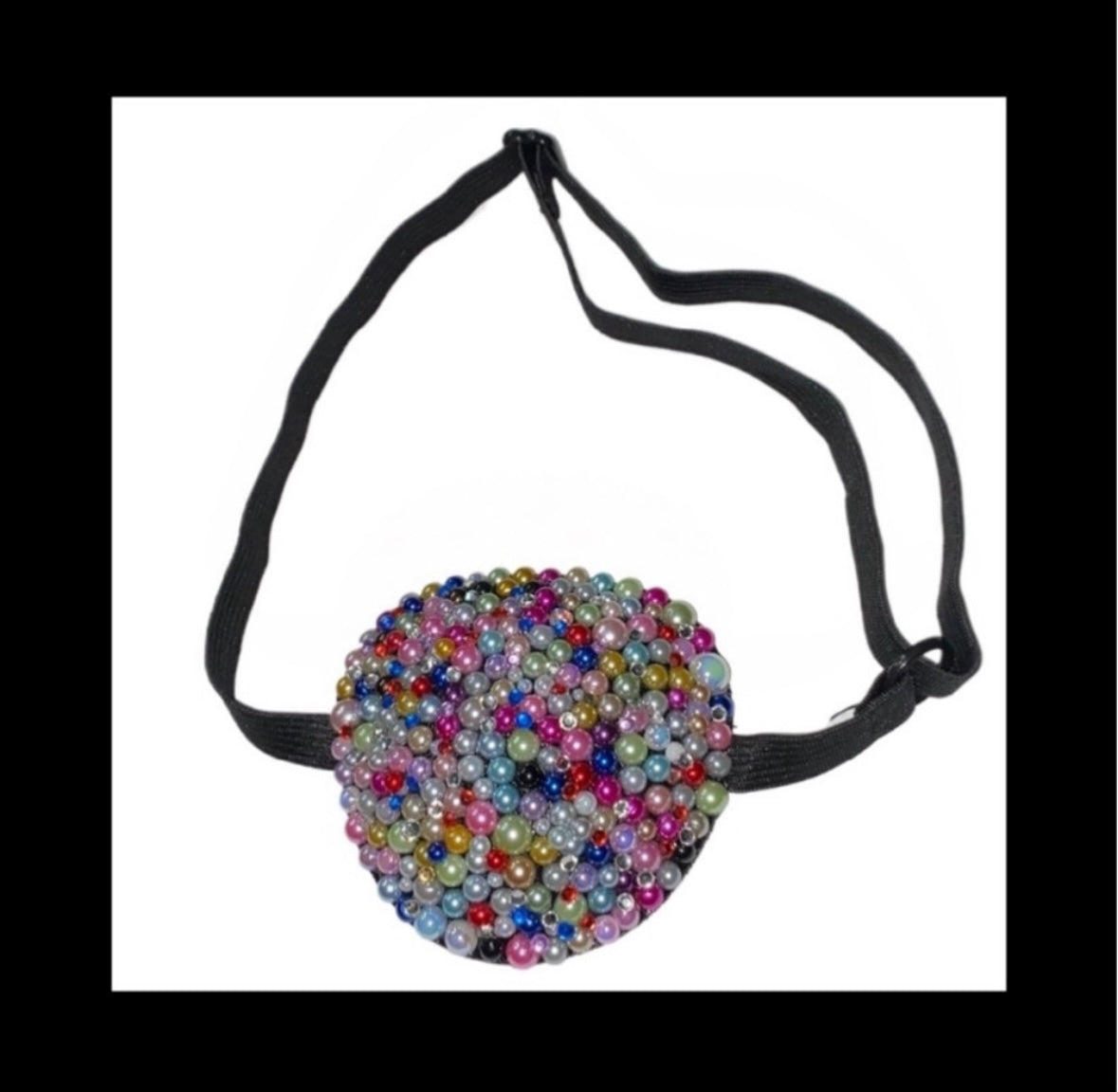 Pearls & Crystal Padded Adjustable Eye Patch