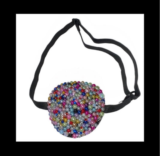 Pearls & Crystal Padded Adjustable Eye Patch