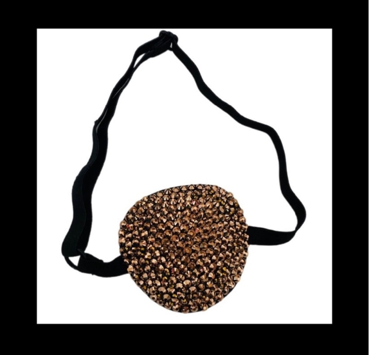 Rose Gold Padded Adjustable Crystal Eye Patch