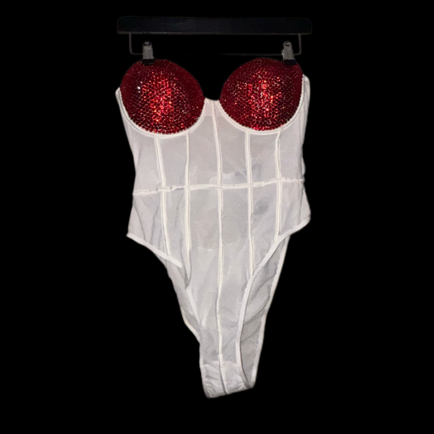 Siam Red Crystal Rhinestone Corset