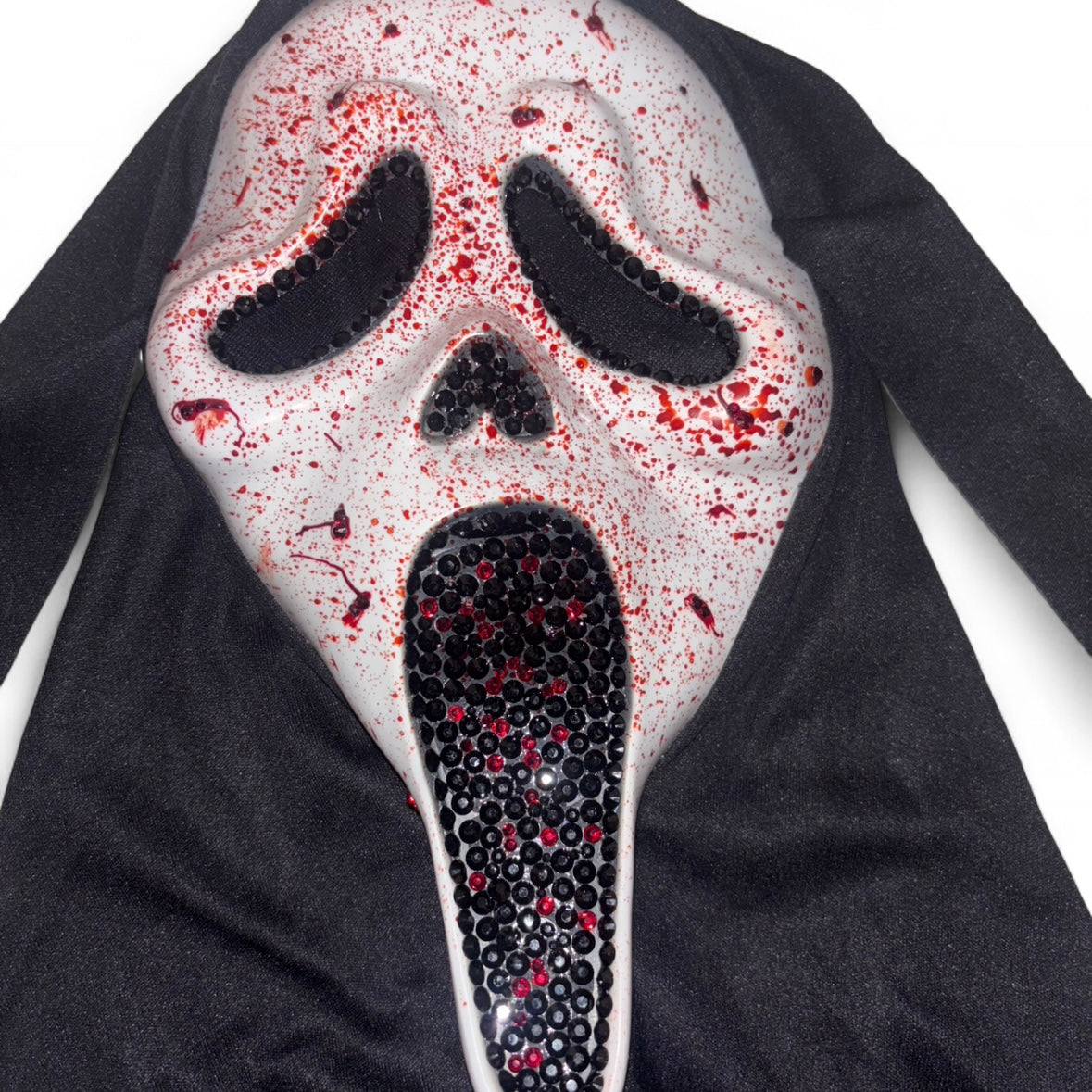 Horror Splash Ghost Face Mask In Luxe Crystal Red Diamonds