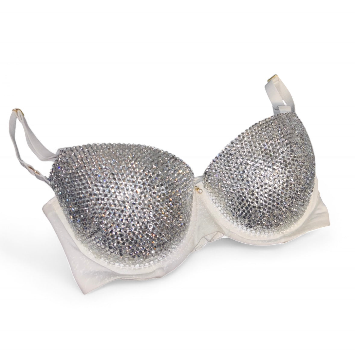 White Crystal Bra Top Size 34D