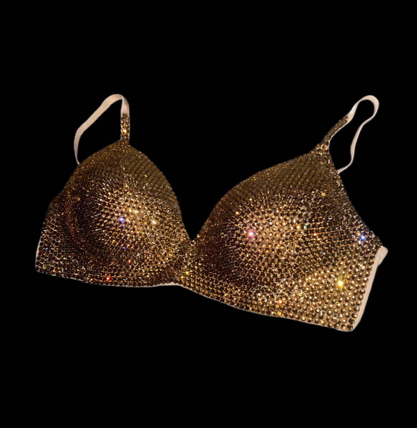 Light Gold Colorado Topaz Luxe Crystal Diamond Wireless Bra In Nude