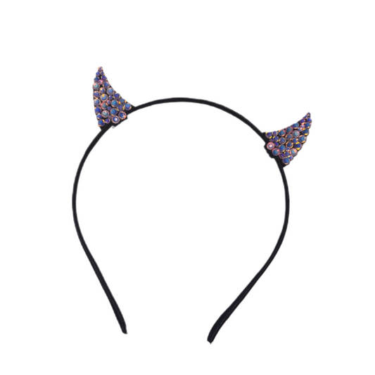 Mini Bling Devil Horn Ears In Pink Luminous